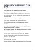 NUR265&colon; HEALTH ASSESSMENT&colon; FINAL EXAM 2024&sol;2025 Questions With Completed Solutions&period;
