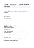 Health Assessment 1 - Exam 1 &lpar;NUR265 Bowman&rpar; 2024&sol;2025 Questions With Completed Solutions&period;
