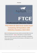 FTCE NAVA ED (ESE Study Guide) Exam Containing 150 Questions with Definitive Solutions 2024-2025. 