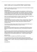 NEW YORK AUTO ADJUSTER PREP QUESTIONS