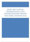 Basic and Clinical Pharmacology 15th Edition Katzung Trevor Test Bank
