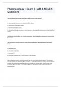Pharmacology - Exam 2 - ATI & NCLEX Questions with answers 2024