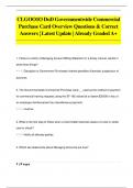 CLG 001 DoD Government Commercial  Purchase Card Overview Exam Questions &  Correct Answers | Latest Update |Already  Graded A+