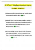 CDW Test 3 With Questions And Correct Answers 2024/2025