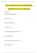 NR 511-Midterm Exam 2024/2025 With Question And Correct Answers