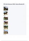 FFA Vet Science CDE- Horse Breeds ID with complete solution