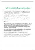 ATI Leadership Practice Questions