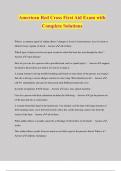 American Red Cross First Aid Exam with Complete Solutions