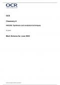  Ocr A Level Chemistry Paper 2 (H432/02: Synthesis and analytical techniques) MARK SCHEME for June 2023