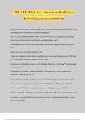 CPR&sol;AED&sol;First Aid -American Red Cross- Test with complete solutions