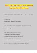 FIRST AID PRACTICE TEST &num;1 American Red Cross Test-100&percnt; Correct