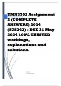 TMN3702 Assignment 2 (COMPLETE ANSWERS) 2024 (575343) - DUE 31 May 2024 100% TRUSTED workings, explanations and solutions