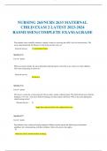 NURSING 265&sol;NURS 2633 MATERNAL  CHILD EXAM 2 LATEST 2023-2024  RASMUSSEN&lpar;COMPLETE EXAM&rpar;AGRADE