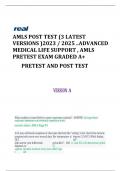 AMLS POST TEST (3 LATEST VERSIONS )2023 / 2025 ..ADVANCED MEDICAL LIFE SUPPORT , AMLS PRETEST EXAM GRADED A+        PRETEST AND POST TEST 