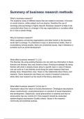 Summary of business research methods