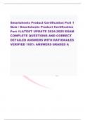 Smartsheets Product Certification Part 1 Quiz / Smartsheets Product Certification Part 1LATEST UPDATE 2024-2025 EXAM COMPLETE QUESTIONS AND CORRECT DETAILED ANSWERS WITH RATIONALES VERIFIED 100% ANSWERS GRADED A