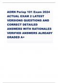 AORN PERIOP 101 NEWEST 2024 ACTUAL EXAM 2 LATEST VERSIONS CONTAINS  QUESTIONS AND CORRECT DETAILED ANSWERS WITH GRADED A+ 