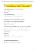 Marketo Certification Associate &lpar;MCA&rpar; exam January  2024 Questions and Answers &vert; Already Passed