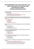 MULTIDIMENSIONAL CARE 3 FINAL EXAM 2023 -2024  &sol;MDC3 FINAL EXAM LATEST 2023 REAL EXAM  QUESTIONS AND CORRECT  ANSWERS&vert;AGRADE&lpar;RASMUSSEN