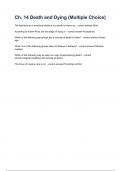 Ch&period; 14 Death and Dying &lpar;Multiple Choice&rpar;