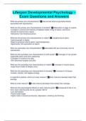 Lifespan Developmental Psychology &ndash; Exam Questions and Answers