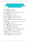 DSST Lifespan Developmental Psychology Comprehensive Exam Questions and Answers