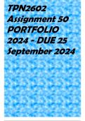 TPN2602 Assignment 50 PORTFOLIO 2024 - DUE 25 September 2024