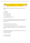 Marketo Certified Expert Certification Test and  Questions and Answers Graded A&plus;