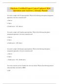 Marketo Certified Expert Latest Updated 2024  Questions and Answers &vert; Already Passed