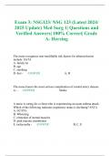 Exam 3: NSG123/ NSG 123 (Latest 2024/ 2025 Update) Med Surg 1| Questions and Verified Answers| 100% Correct| Grade A- Herzing