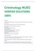 Criminology WJEC VERIFIED SOLUTIONS  100&percnt;