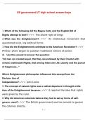 US GOVERNMENT UT HIGH SCHOOL ANSWER KEYS 2024