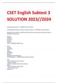 CSET English Subtest 3 SOLUTION 2023//2024