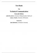 Test Bank For Technical Communication, 16th Edition by John M. Lannon Chapter 1-24