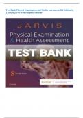 Test Bank Physical Examination and Health Assessment, 8th Edition by Carolyn Jarvis with complete solution