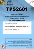 TPS2601 Assignment 50 Portfolio (COMPLETE ANSWERS) 2024 (653302) - DUE 28 August 2024