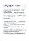 Community-Human Relations C.L.E.E.T. Exam Questions and Answers 2024- Graded A