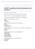 CLEET Legal Block Exam Questions and Answers 2024