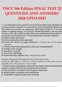 TNCC 9th Edition FINAL TEST 25 QUESTIONS AND ANSWERS 2024 UPDATED