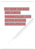 TEST BANK FOR BASIC AND CLINICAL PHARMACOLOGY 15TH EDITION KATZUNG TREVOR UPDATE (PAGES 822 COMPLETE) GRADED A+.pdf