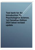 Test bank for An Introduction To Psychological Science, 1st Canadian Edition 2024 latest revised update.pdf