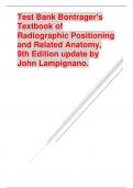 Test Bank Bontrager's Textbook of Radiographic Positioning and Related Anatomy, 9th Edition update by John Lampignano..pdf