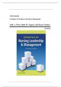Test Bank - Essentials of Nursing Leadership and Management, 7th Edition (Weiss, 2020), Chapter 1-16 | All Chapters