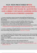 NGN PEDS PROCTORED B PEDS PROCTORED NEWEST 2024 EXAM WITH STUDY GUIDE TEST BANK 50+ QUESTIONS AND CORRECT DETAILED ANSWERS WITH RATIONALES (VERIFIED ANSWERS.
