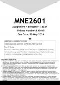 MNE2601 Assignment 4 (ANSWERS) Semester 1 2024 - DISTINCTION GUARANTEED