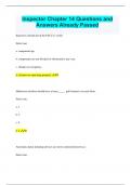 Inspector Chapter 14 Questions and  Answers Already Passed