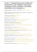NYPD 1ST TRIMESTER EXAM COMPLETE QUESTIONS AND CORRECT DETAILED ANSWERS WITH &lpar;VERIFIED ANSWERS&rpar; CERTIFIED 100&percnt; GRADED A&plus;   
