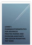 LEHNE'S PHARMACOTHERAPEUTICS FOR ADVANCED PRACTICE NURSES AND PHYSICIAN ASSISTANTS 2ND EDITION 2024 LATEST UPDATE ROSENTHAL TEST BANK.pdf