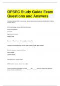 OPSEC Study Guide Exam Questions and Answers
