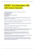 OPSEC Test Questions with All Correct Answers